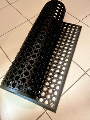 Гумовий брудозахисний комірчастий сота килимок 600х900х12мм, чорний БРЮССЕЛЬ