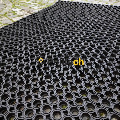 Гумовий комірчастий сота килимок 1000х1500х13мм, чорний ОКТАГОН