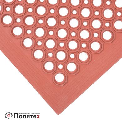 Гумовий брудозахисний комірчастий сота килимок 900х1500х12мм, червоний БРЮССЕЛЬ (є нюанси, вітринний зразок)