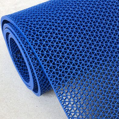 Противоскользящее покрытие-дорожка для бассейна, 8мм, цвет синий ЗИГЗАГ